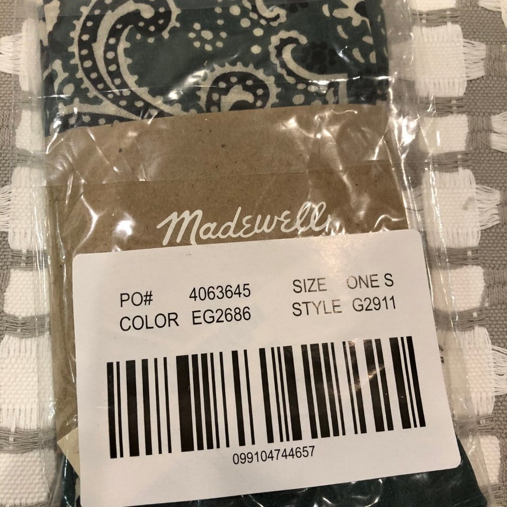 🌿NWT Madewell Silk Bandana Green - Picture 4 of 5